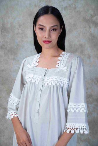 NEW! Light Gray Cotton dress- MARON 